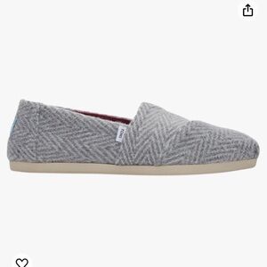 Tom’s Gray and White Herringbone Women’s Size 9
